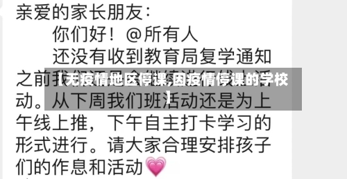 【无疫情地区停课,因疫情停课的学校】-第3张图片