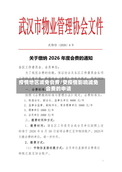 疫情地区减免会费/受疫情影响减免会费的申请-第3张图片